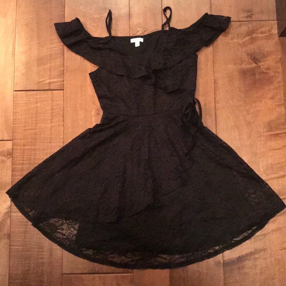 Love, fire black lace dress.